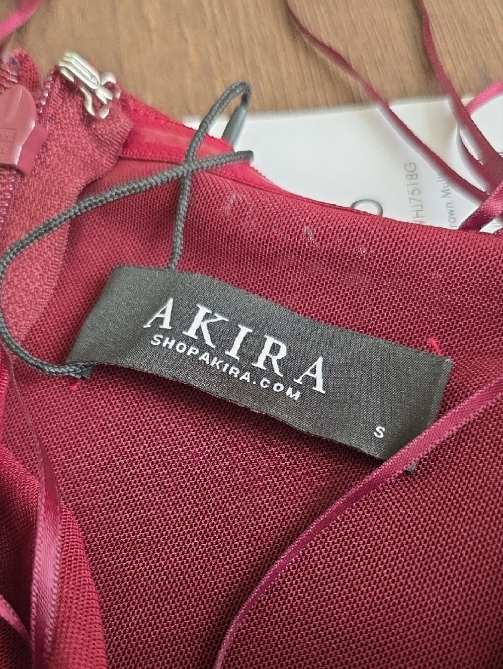 AKIRA Burgundy Crystal Mini Dress with Multicolor Jewels - Picture 3 of 7